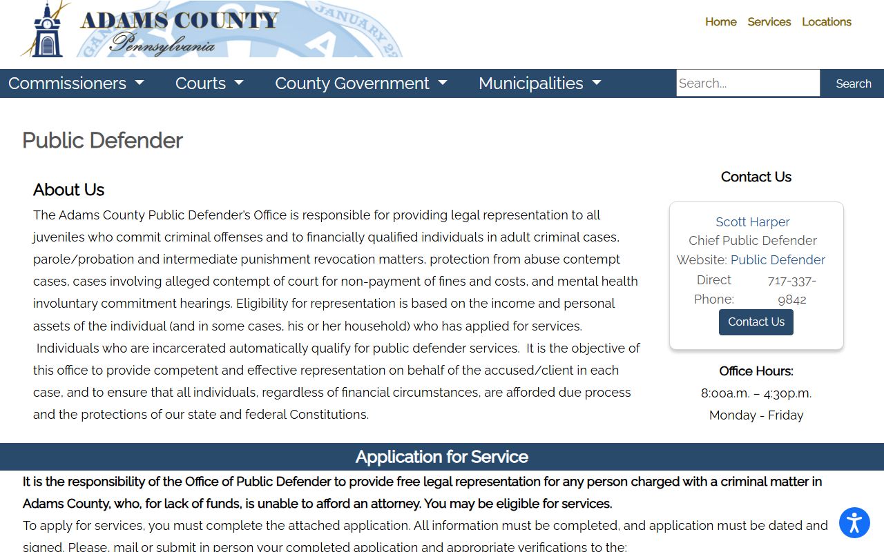 Adams County arrest records and court charges Public Defender page