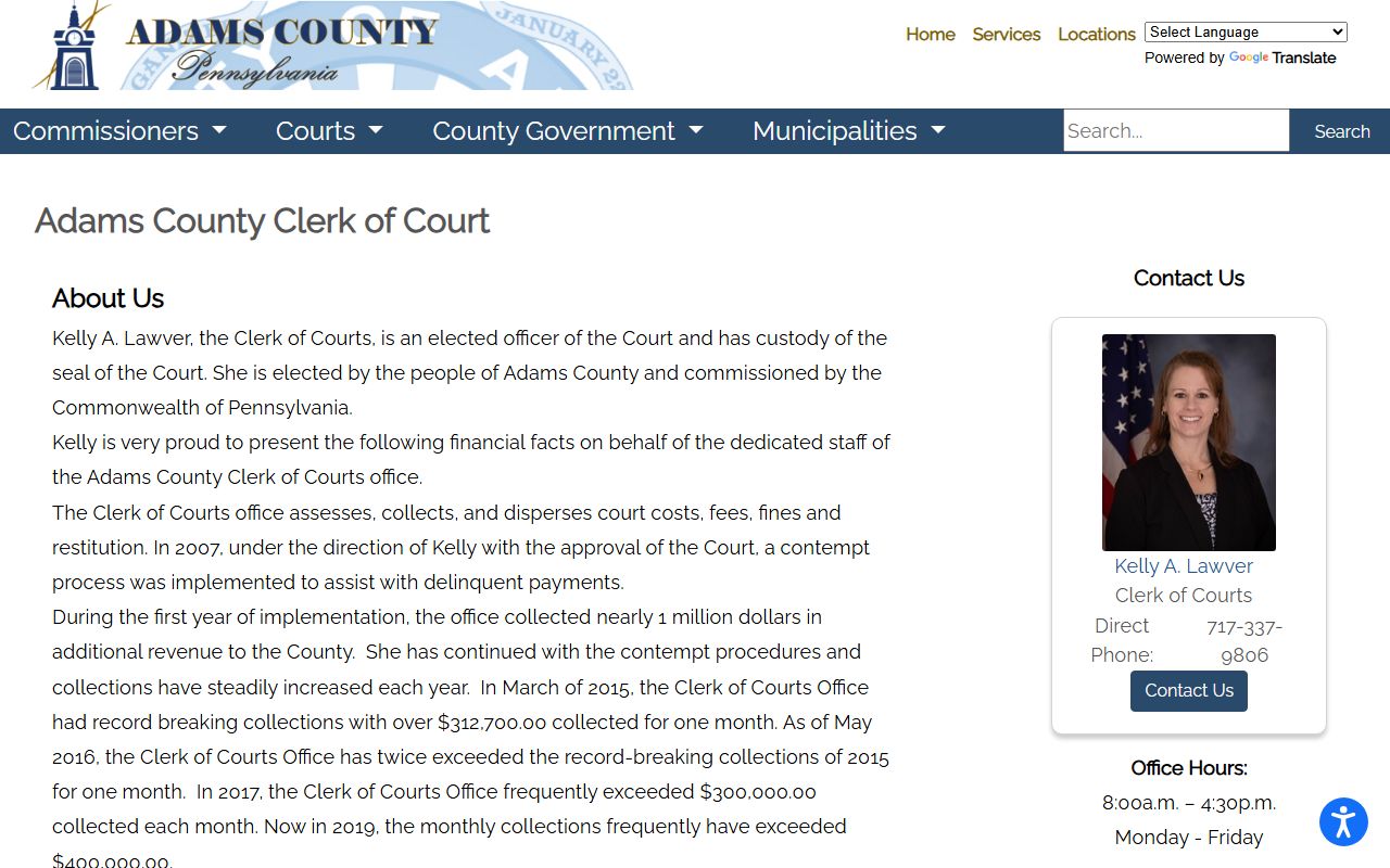 Adams County court records Clerk of Courts criminal records page