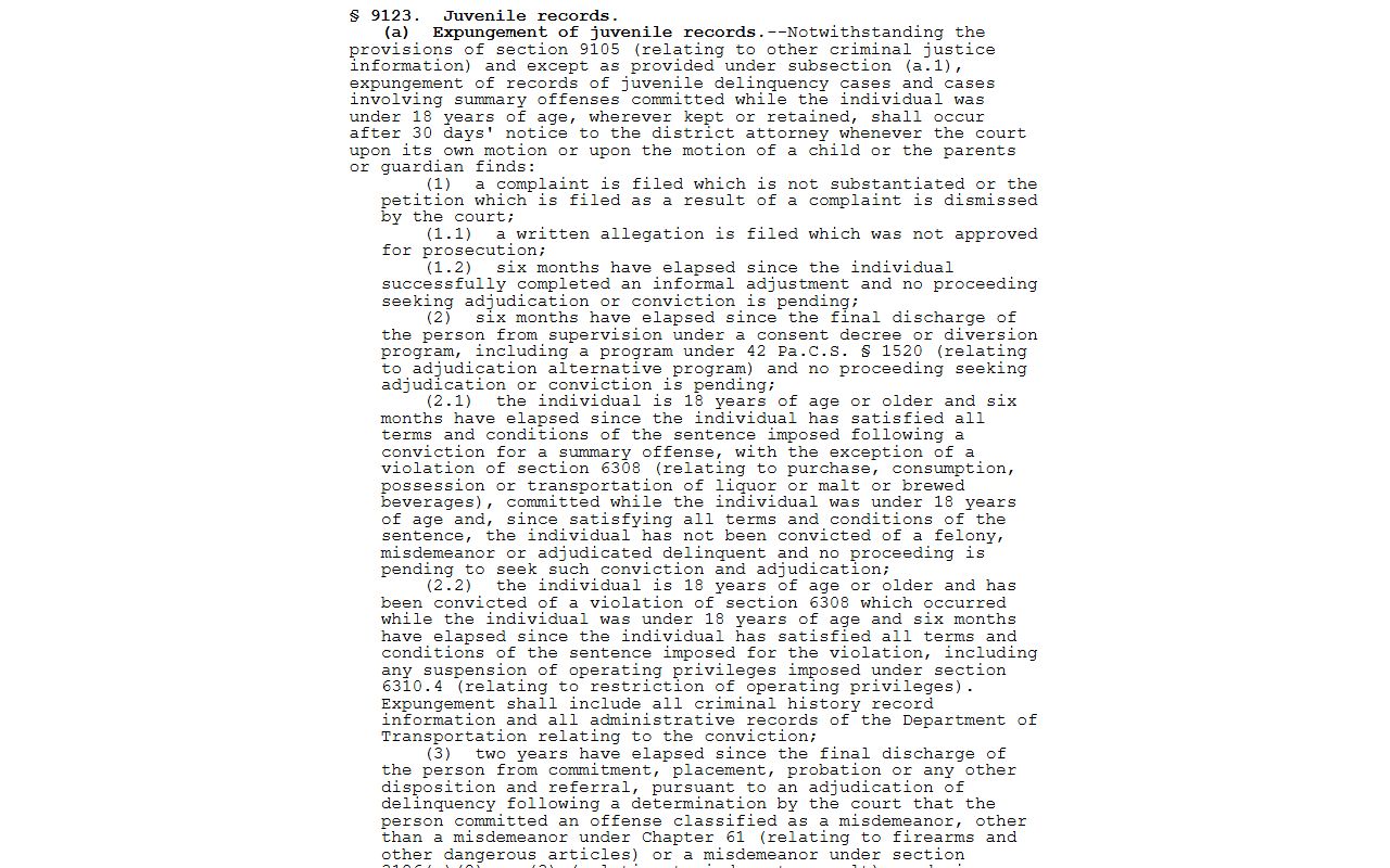Adams County criminal court records juvenile expungement statute