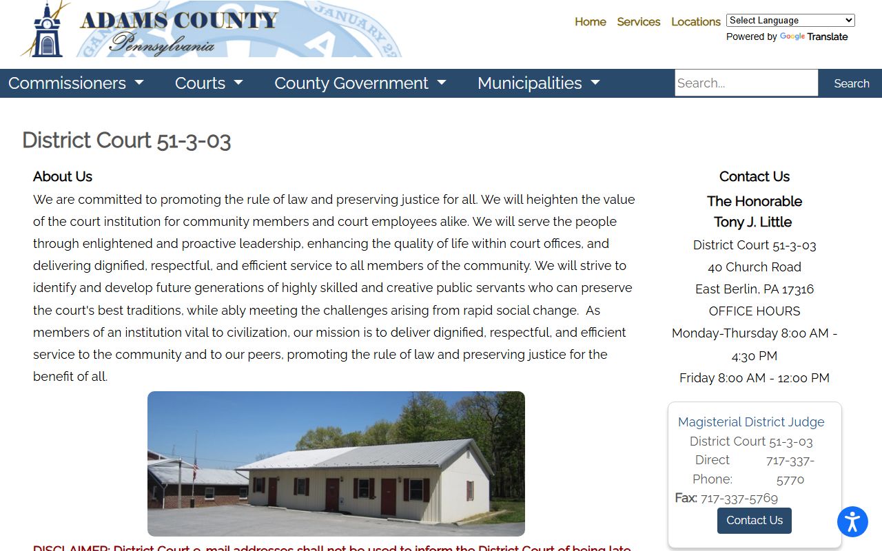 Adams County Court of Common Pleas records District Court 51-3-03