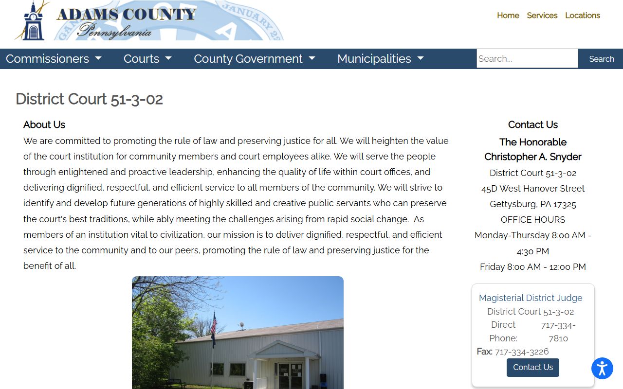 Adams County Court of Common Pleas records District Court 51-3-02