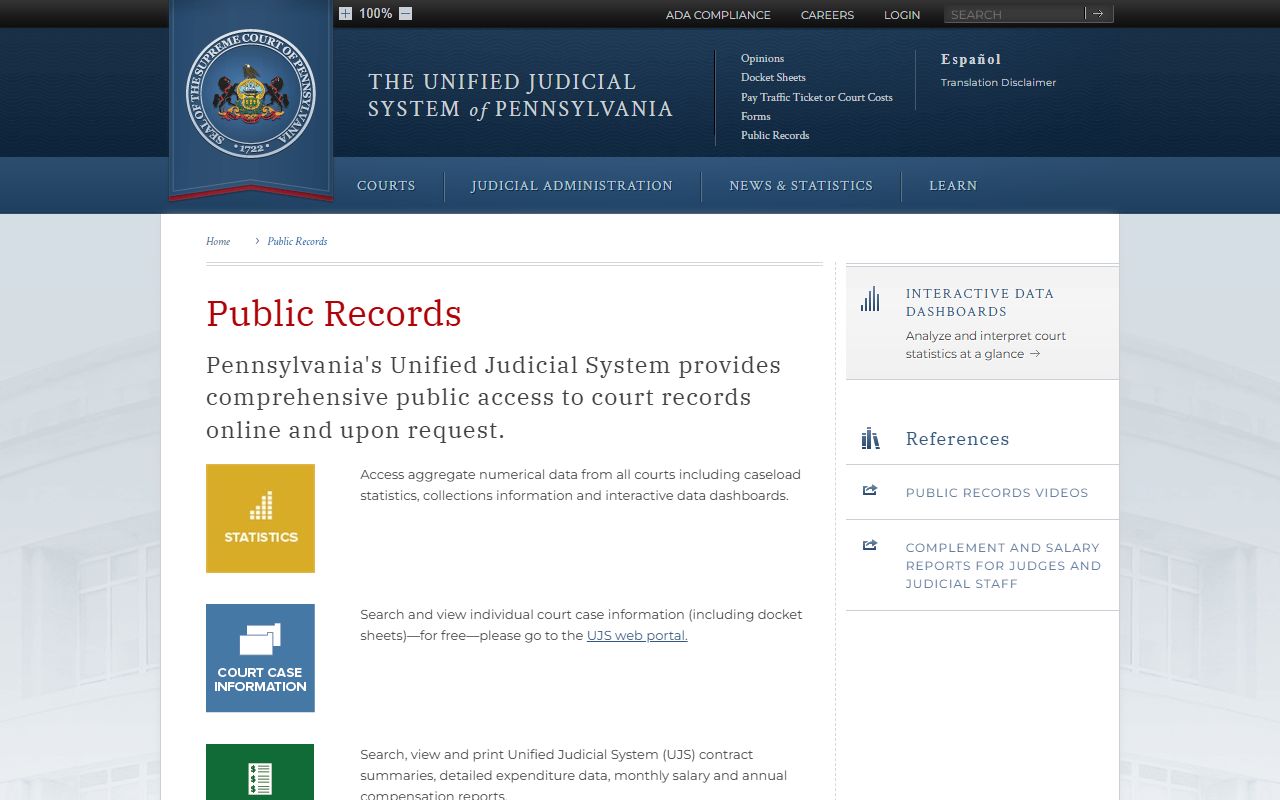 Adams County court records Pennsylvania public records page