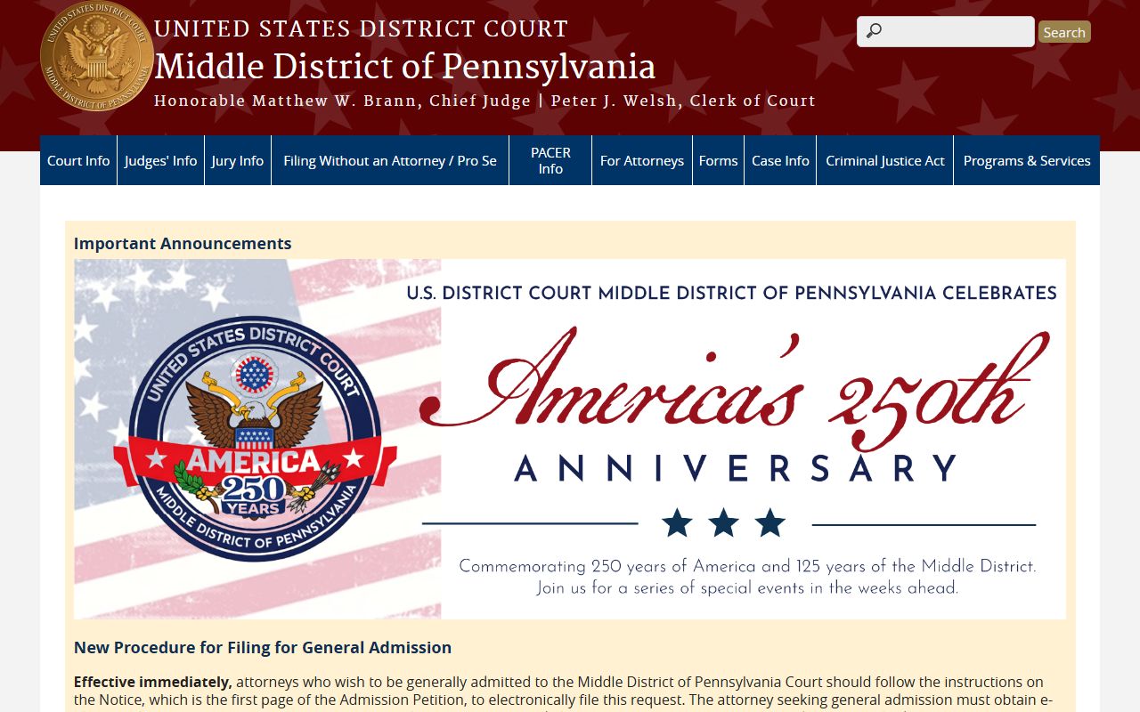 Adams County traffic court records U.S. District Court Middle District of Pennsylvania